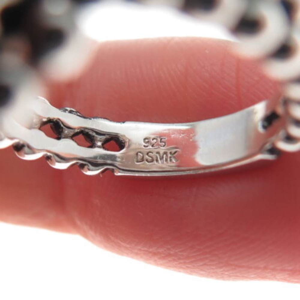 DSMK 925 Sterling Silver Round-Cut C Z Marquise Beaded Ring Size 7.25 - Picture 7 of 8